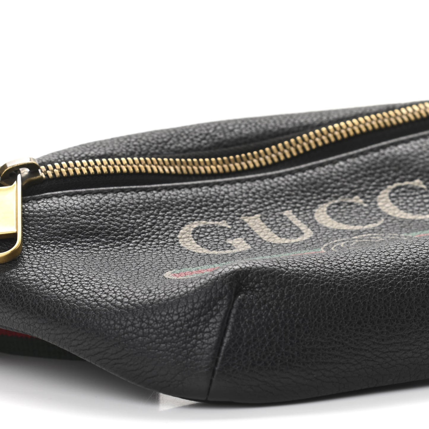 Grained Calfskin Small Logo Belt Bag Black