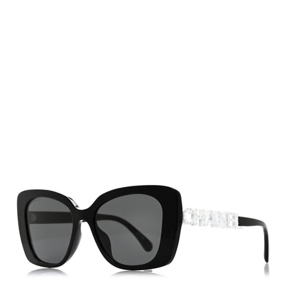 Chanel Acetate Strass Square Sunglasses 5422-B-A Black White 1 of 7