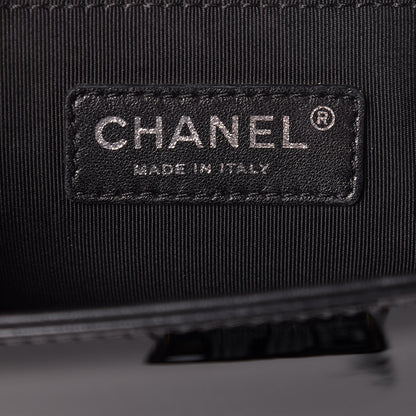 Chanel Patent Calfskin Quilted New Medium Plexiglass Boy Flap Black 6 of 12