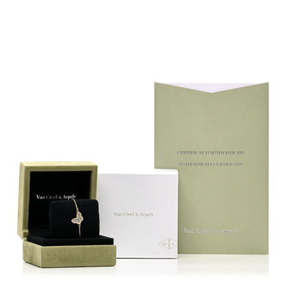 Van Cleef & Arpels 18K Yellow Gold Mother of Pearl Sweet Alhambra Butterfly Bracelet 4 of 4
