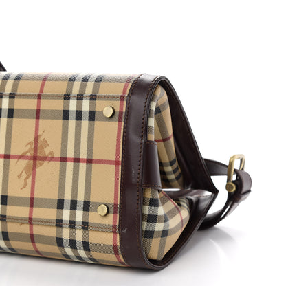 Burberry Haymarket Check Satchel Dark Tan 10 of 13