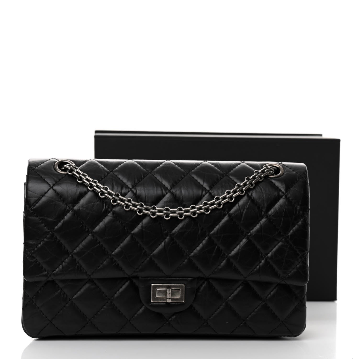 Chanel Aged Calfskin Quilted 2.55 Reissue 226 Flap Black 11 of 11