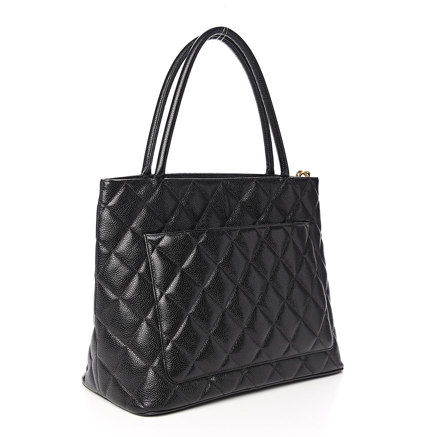 Caviar Quilted Medallion Tote Black