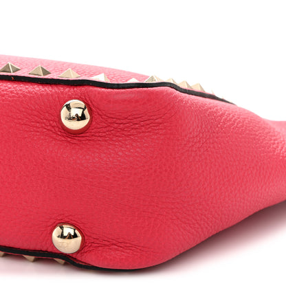 Valentino Garavani Pebbled Calfskin Mini Rockstud Tote  Cyclamin 8 of 10