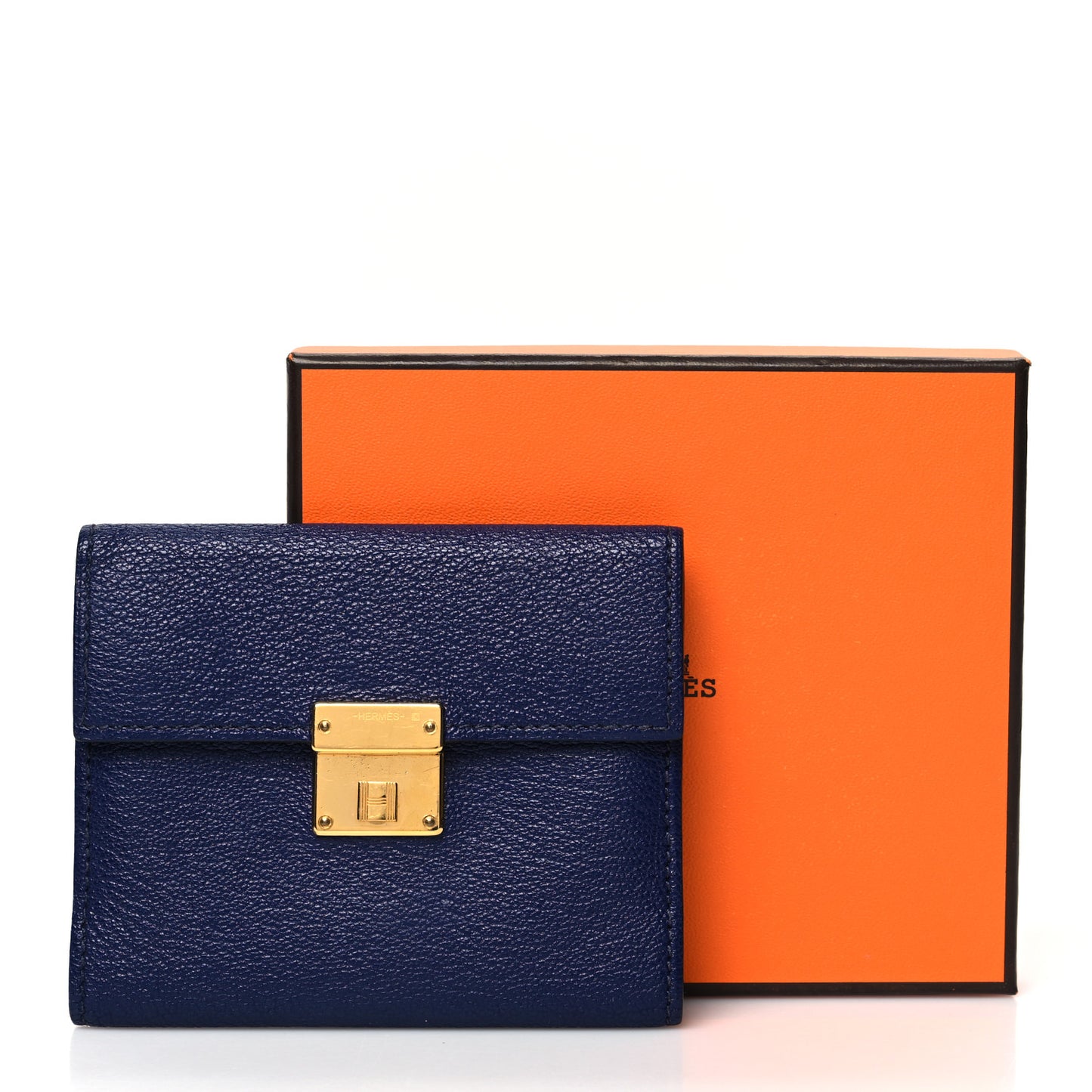 Chevre Mysore Mini Clic Card Holder Bleu Nuit