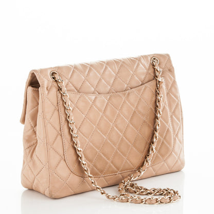 Chanel Lambskin Quilted Maxi Single Flap Beige 3 of 7