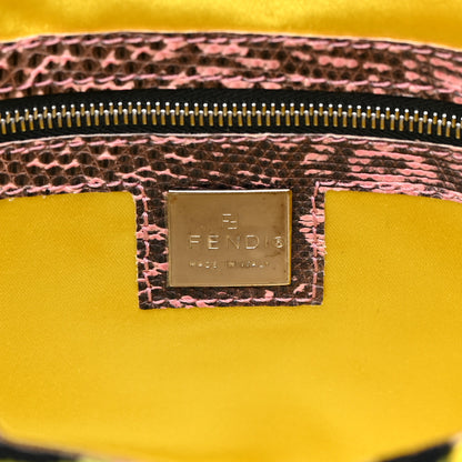 Fendi Lizard Embroidered Flower Baguette Pink Multicolor 6 of 13