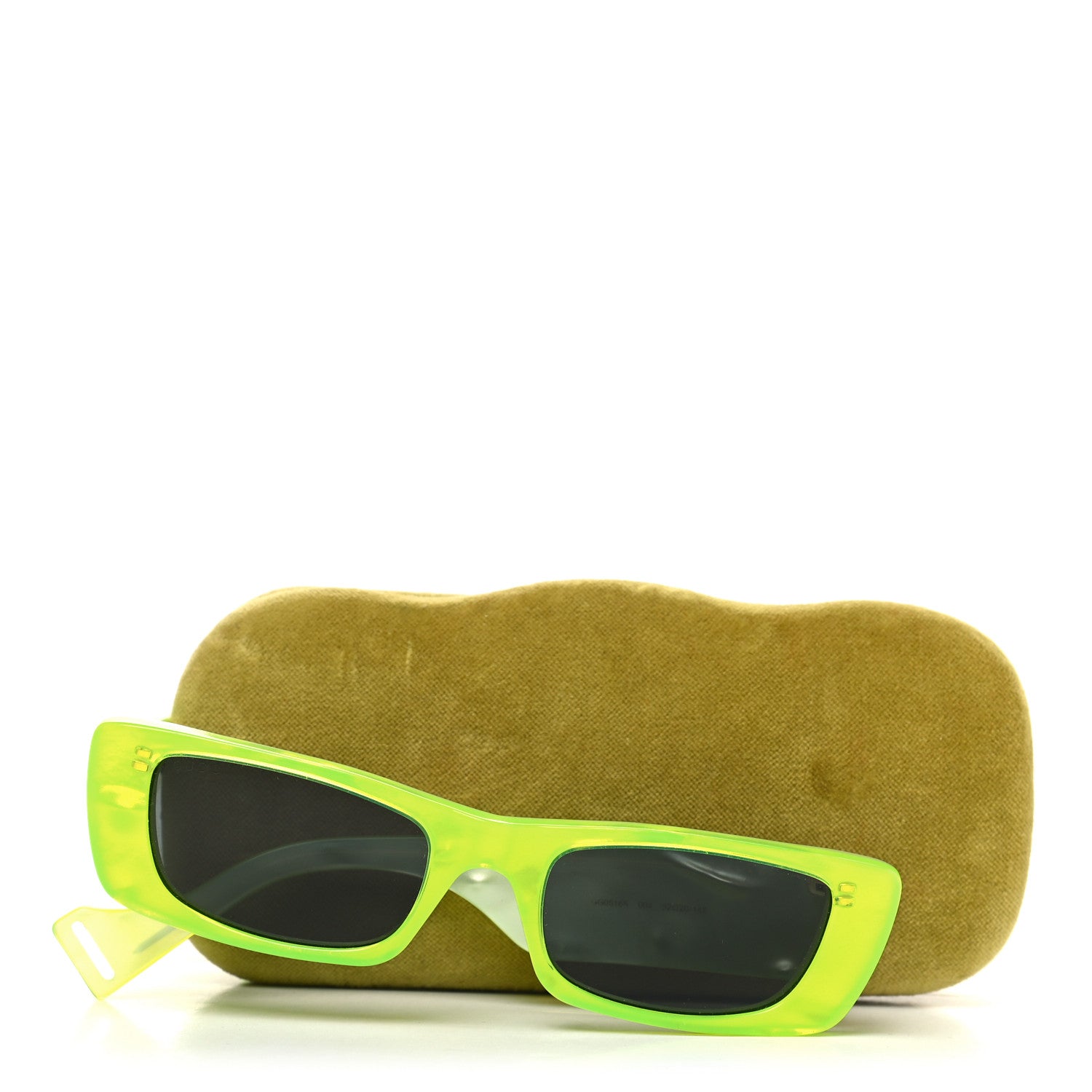 Gucci Acetate Rectangular Sunglasses GG0516S Fluorescent Yellow 8 of 8