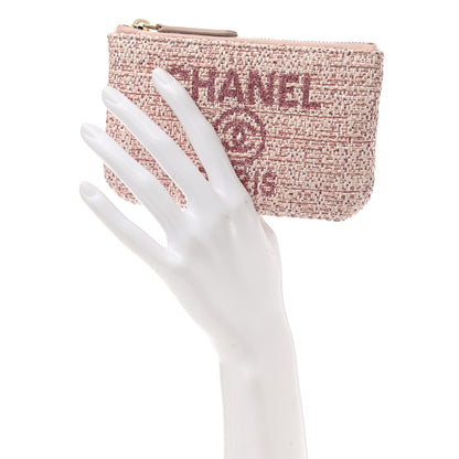 Chanel Woven Straw Raffia Deauville Cosmetic Pouch Pink 2 of 9