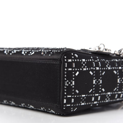 Christian Dior Satin Crystal Cannage Mini Lady Dior Black 7 of 9