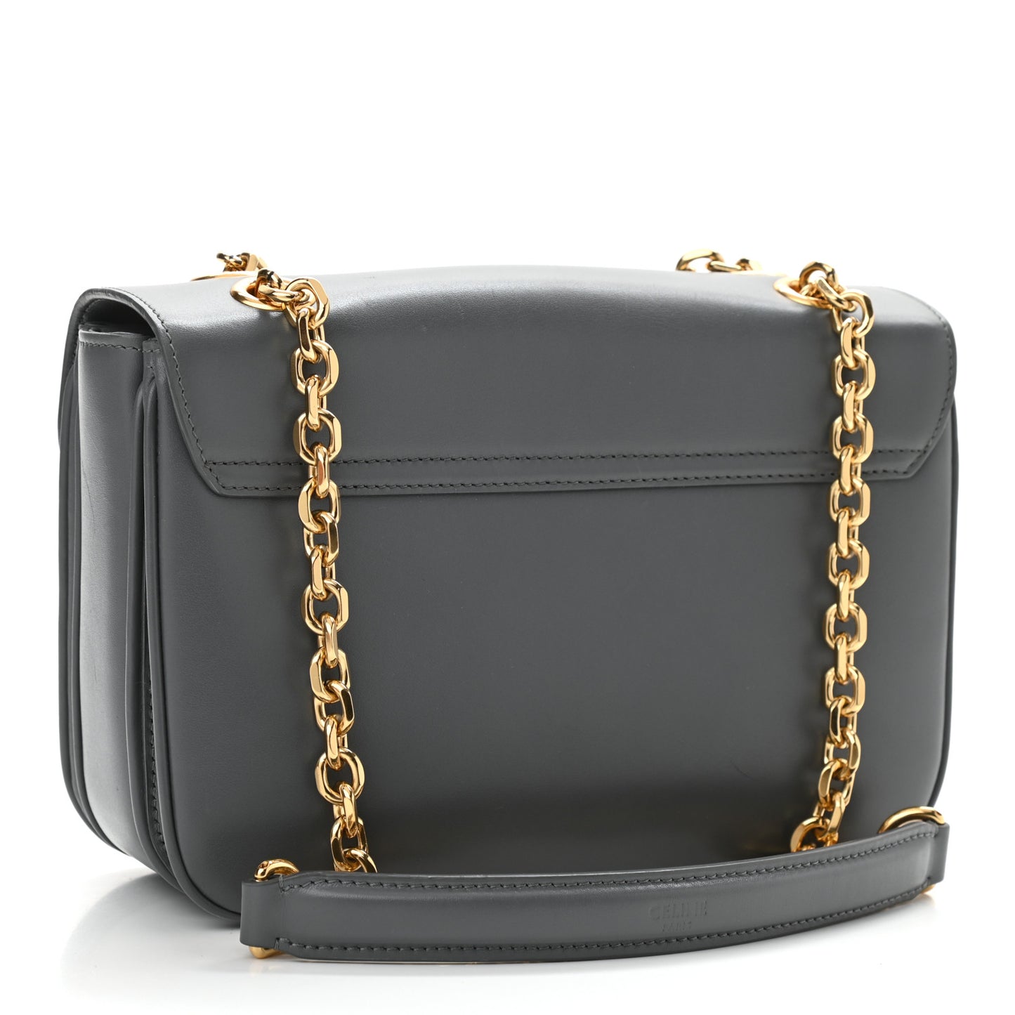 Shiny Calfskin Medium C Bag Grey