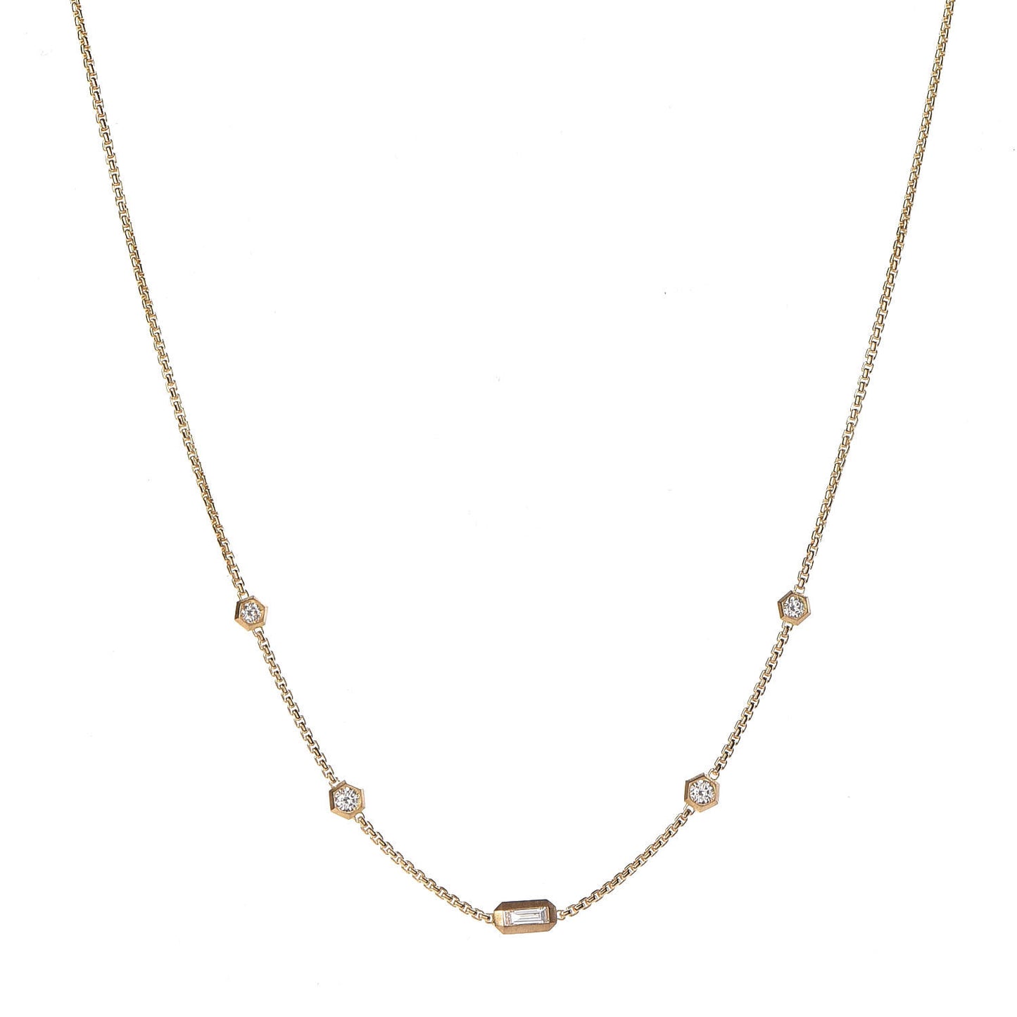 18K Yellow Gold Diamond Novella Necklace