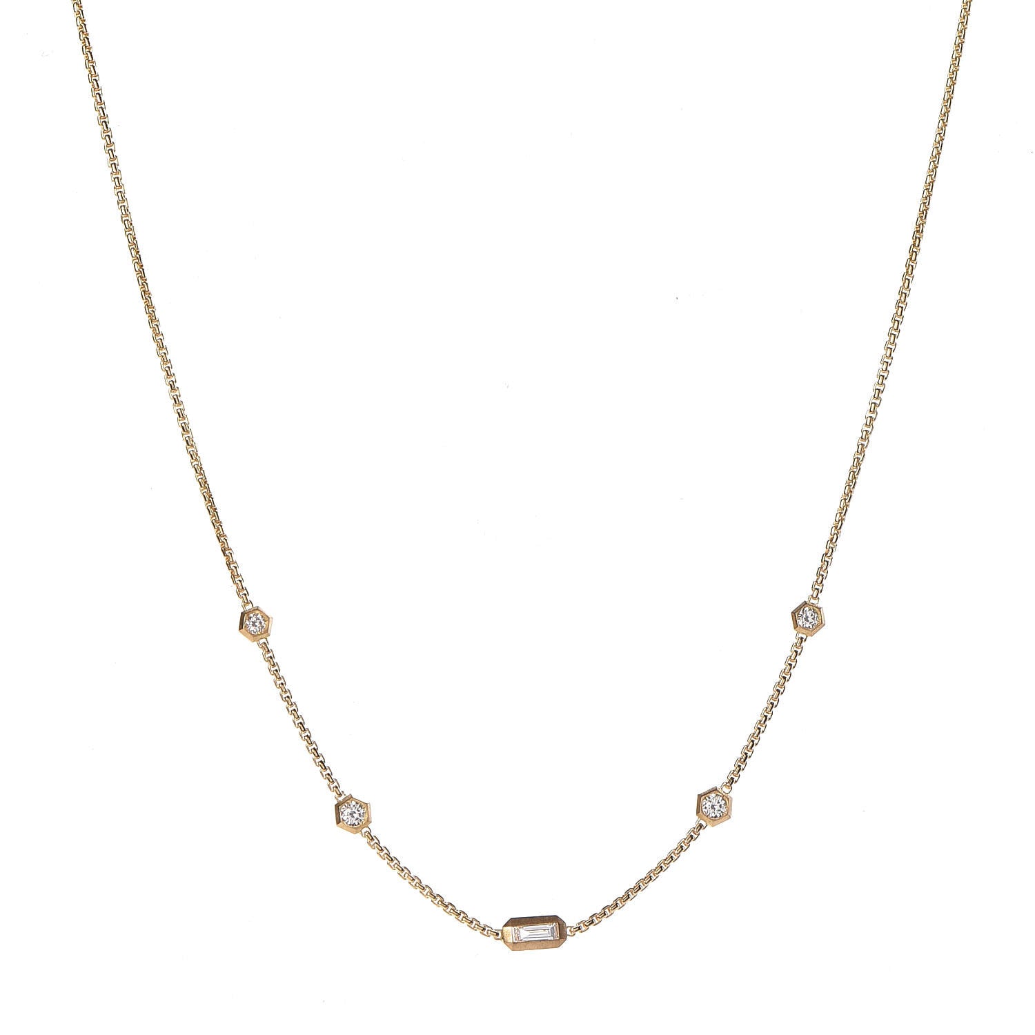 David Yurman 18K Yellow Gold Diamond Novella Necklace 1 of 5