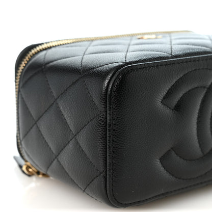 Chanel Caviar Quilted Small Vanity Case With Chain Black 9 of 10