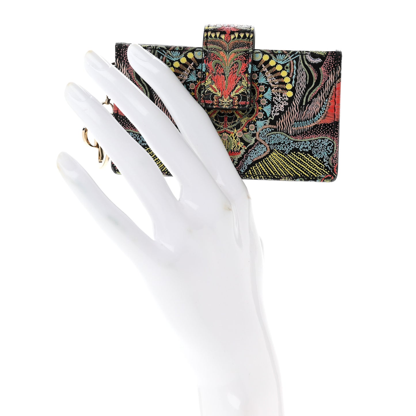 Calfskin Printed KaleiDiorscopic Lady Dior 5-Gusset Card Holder Multicolor