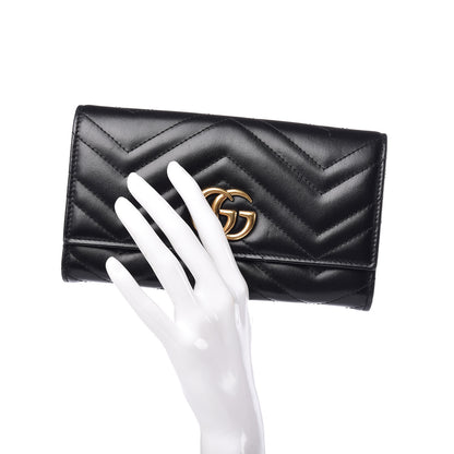 Gucci Calfskin Matelasse GG Marmont Continental Wallet Black 2 of 12