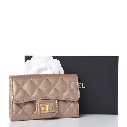Chanel Metallic Calfskin Quilted Reissue Card Holder Wallet Gold 9 of 9