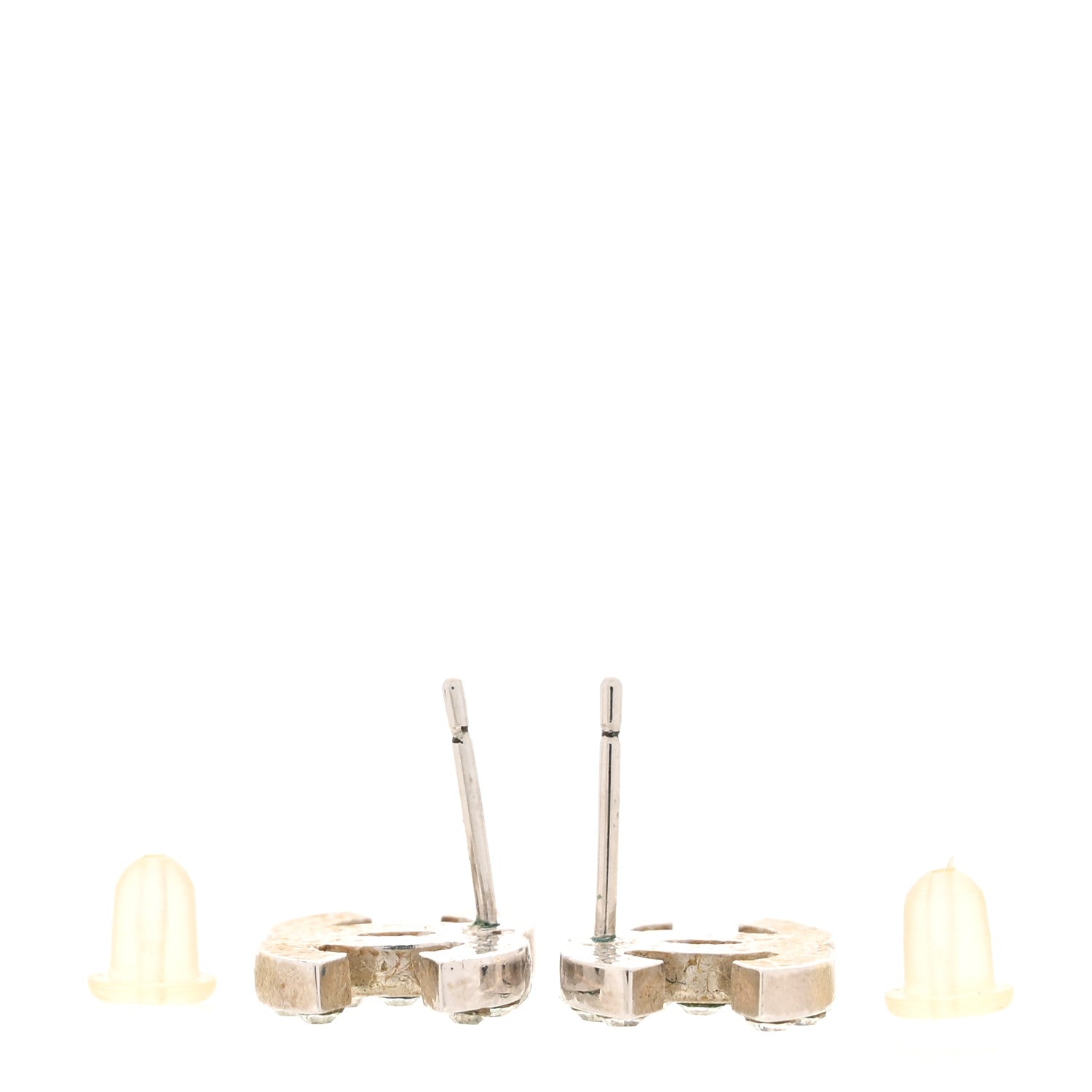 Chanel Crystal Mini Timeless CC Earrings Silver 3 of 8