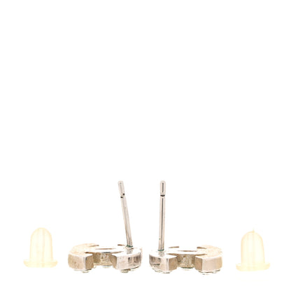 Chanel Crystal Mini Timeless CC Earrings Silver 3 of 8