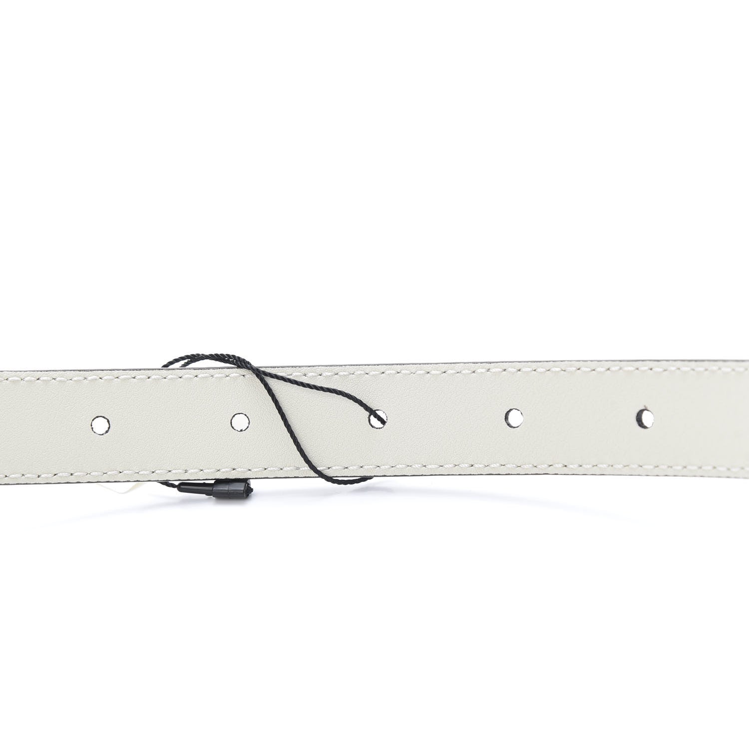 Gucci Textured Dollar Calfskin Bees And Stars Print Womens 20mm Belt 85 34 Mystic White Gold 5 of 6