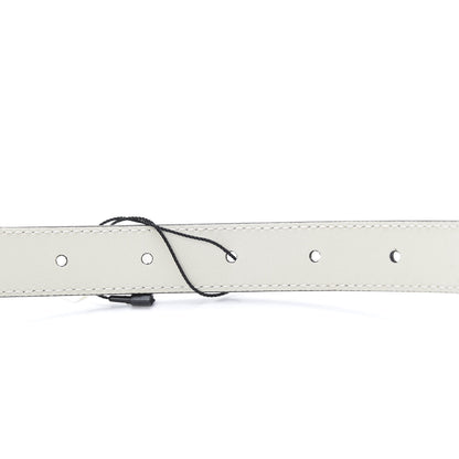 Gucci Textured Dollar Calfskin Bees And Stars Print Womens 20mm Belt 85 34 Mystic White Gold 5 of 6