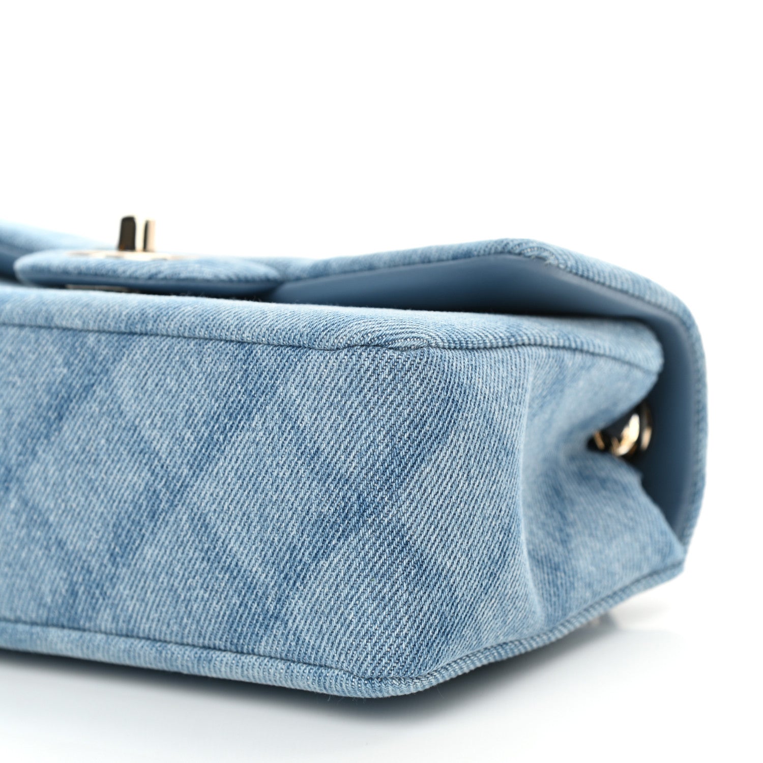Chanel Denim Quilt Print Mini Rectangular Flap Light Blue 9 of 9