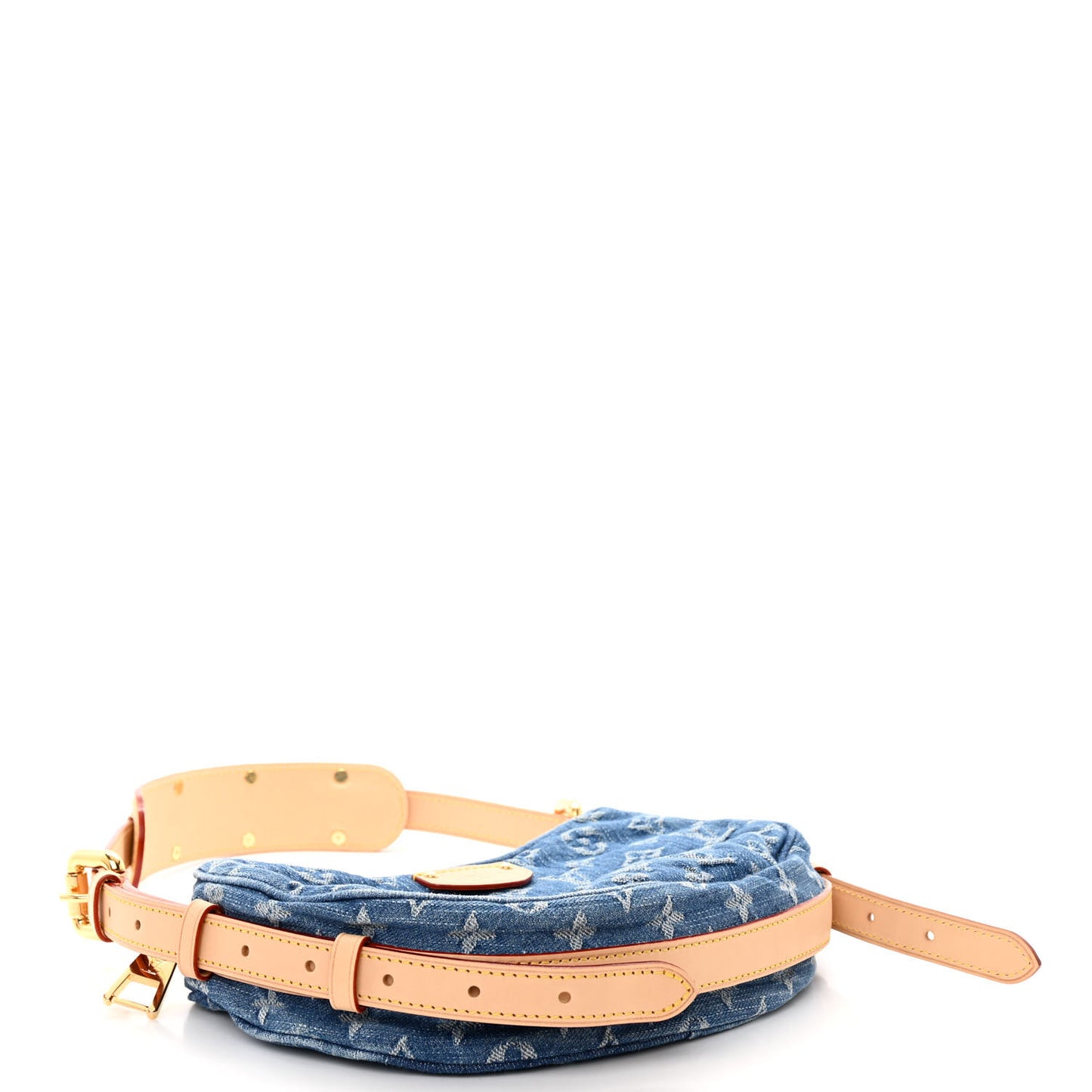 Monogram Denim Croissant MM Blue