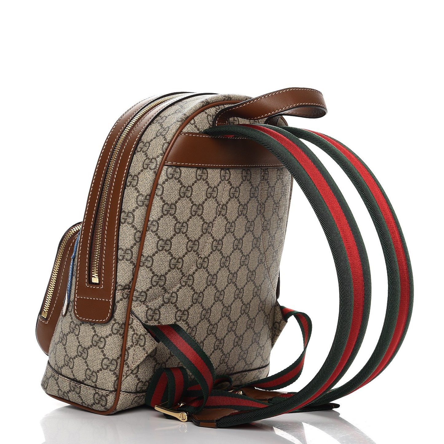 GG Supreme Monogram Web Garden Collection Embroidered Small Day Backpack Beige Tuscany