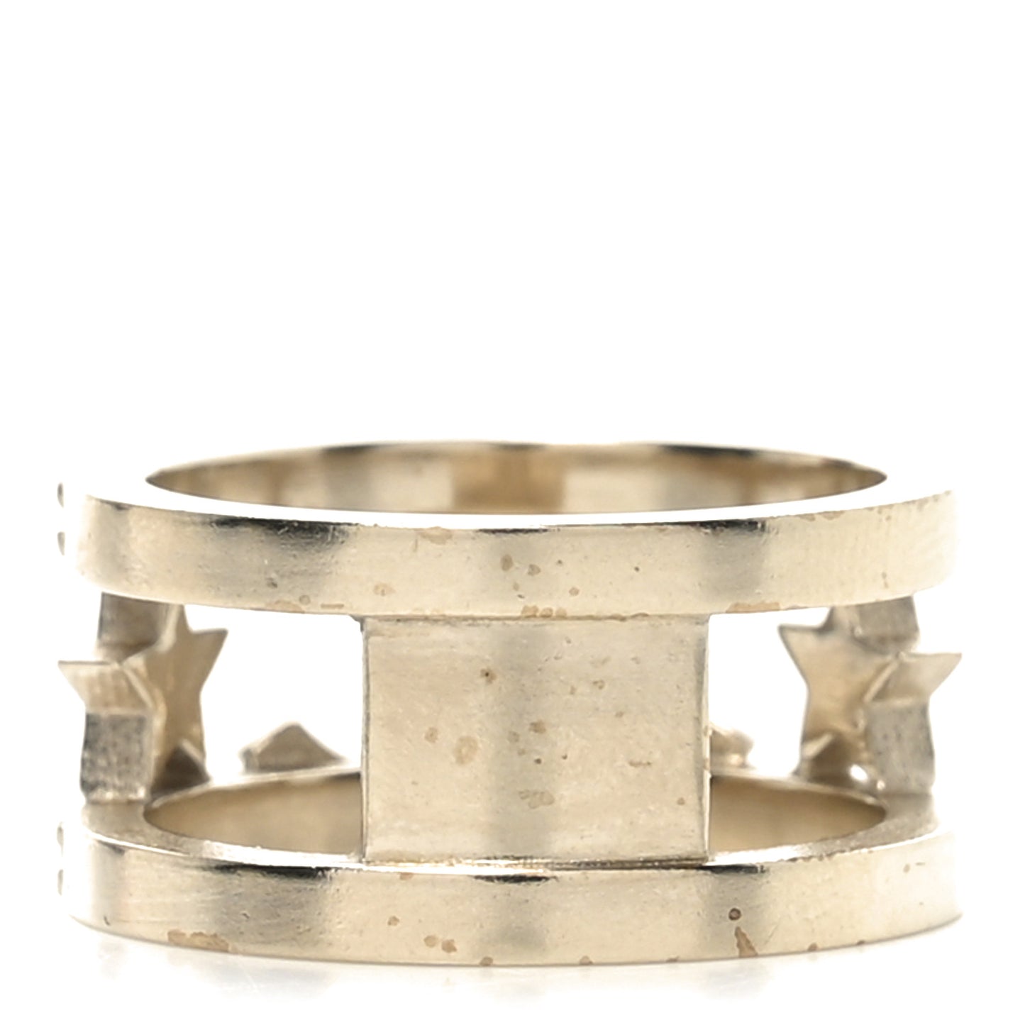 Metal Crystal CC Star Ring 55 7.25 Light Gold
