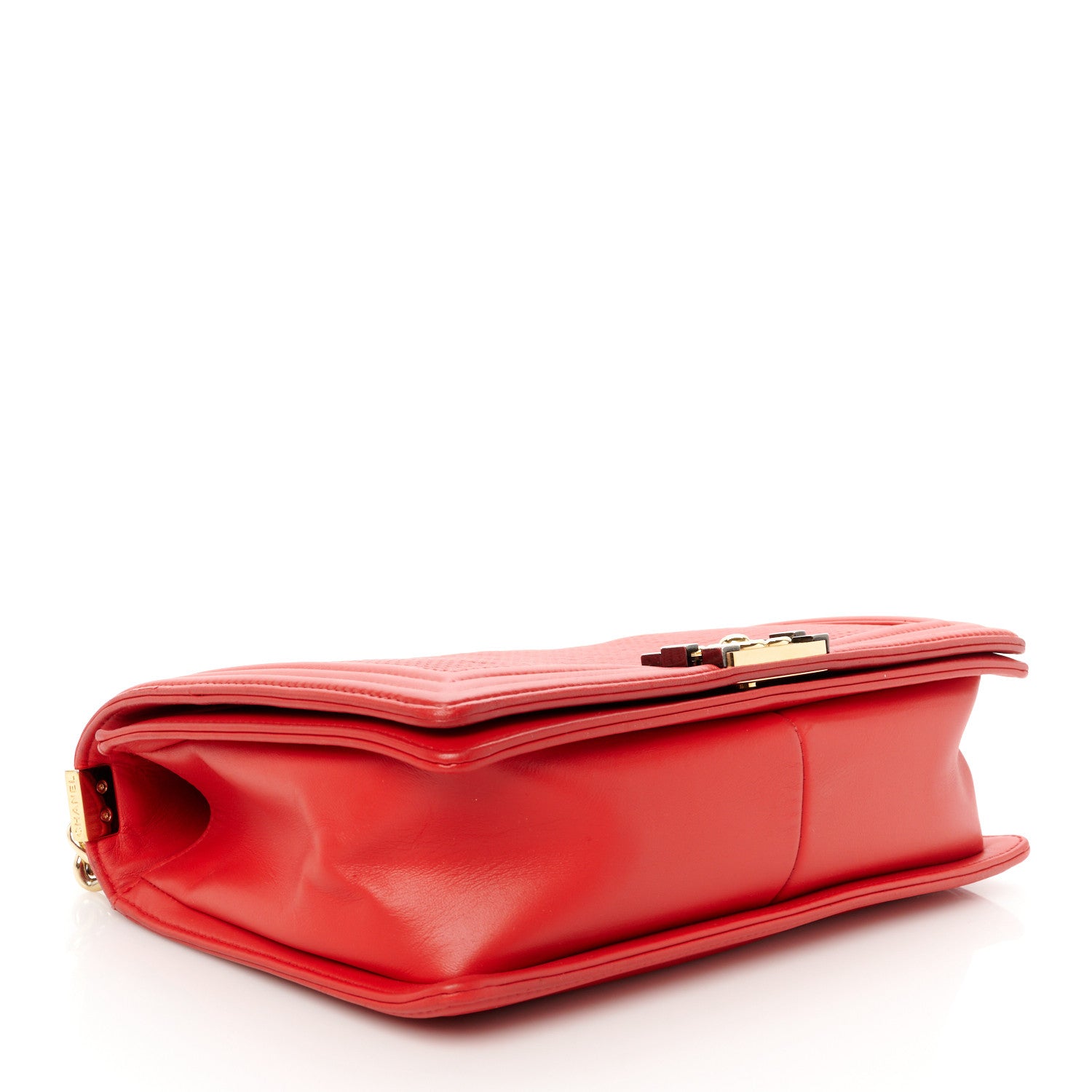 Chanel Lambskin Embossed New Medium Boy Cube Flap Red 4 of 12