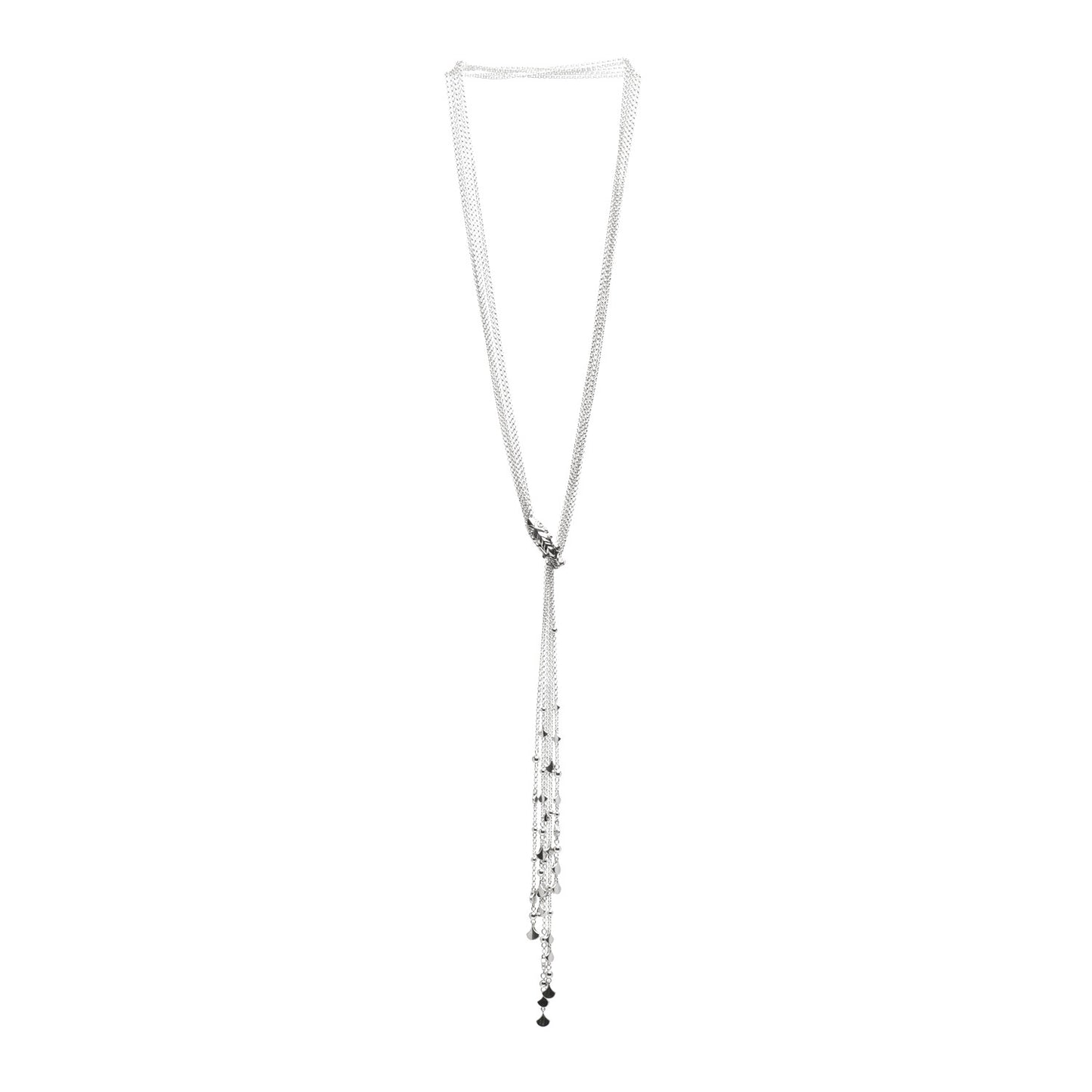Sterling Silver Sapphire Legends Naga Dragon Lariat Necklace
