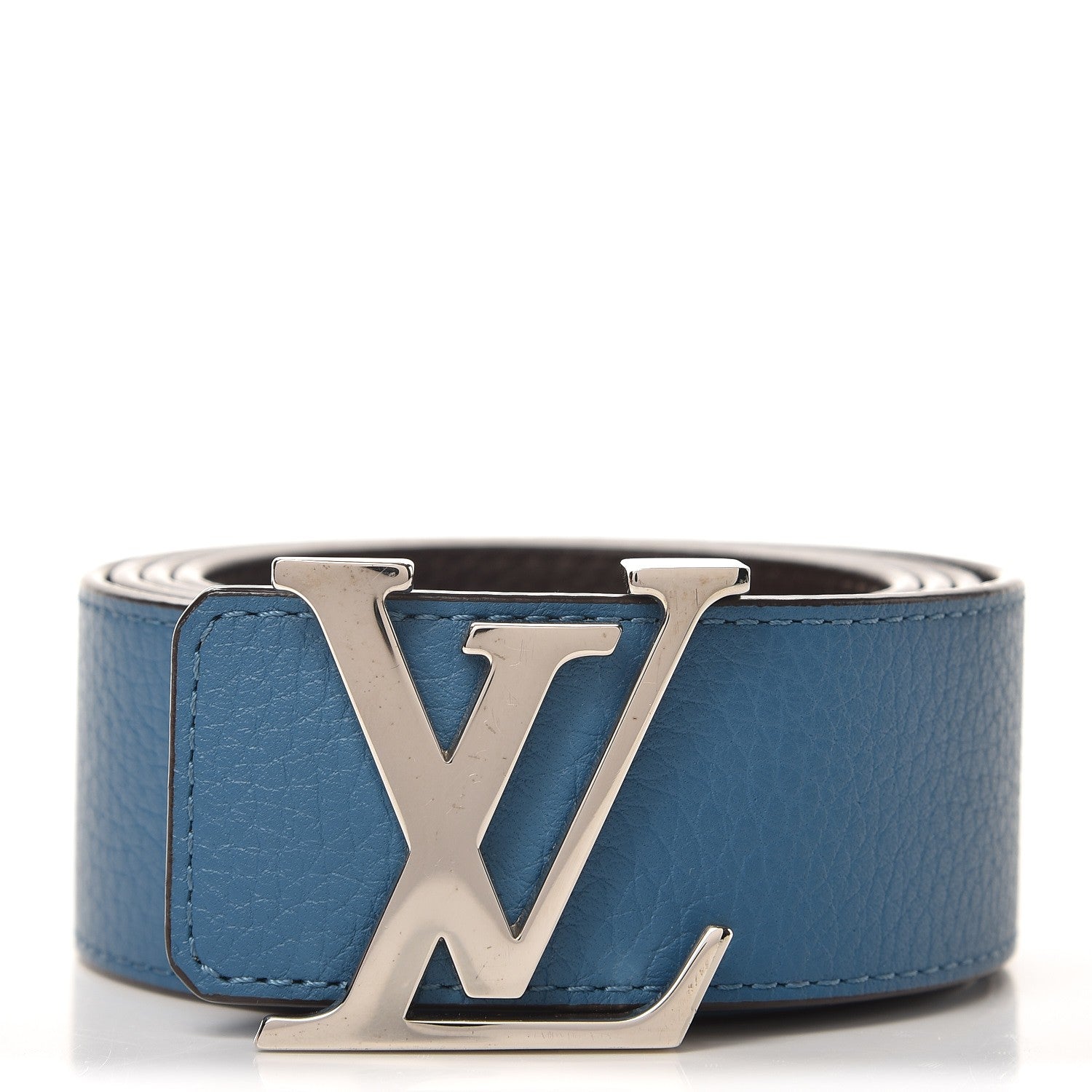 Louis Vuitton Taurillon Calfskin 40mm LV Initiales Belt 100 40 Blue 1 of 6