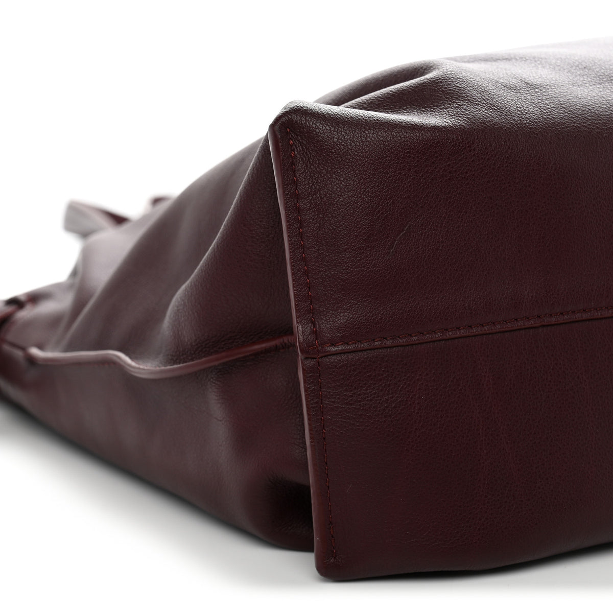 Calfskin Large Flamenco Knot Bag Dark Burgundy