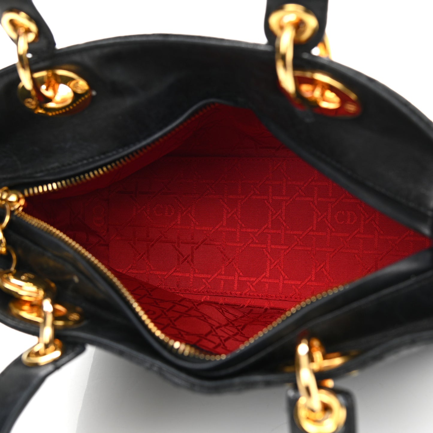 Lambskin Cannage Medium Lady Dior Black