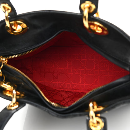 Christian Dior Lambskin Cannage Medium Lady Dior Black 5 of 13