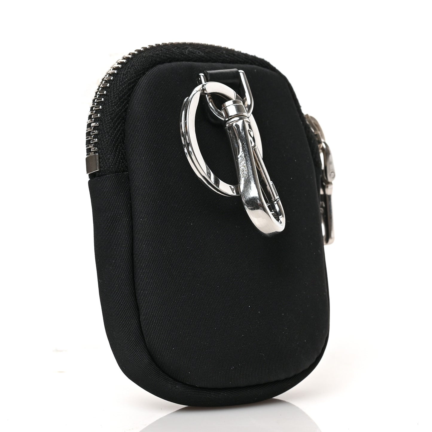 Re-Nylon Pocket Triangle Padded Mini Key Chain Pouch Black