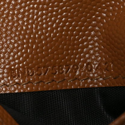 Saint Laurent Grain De Poudre Matelasse Chevron Monogram Zipped Card Case Natural Dark 7 of 8