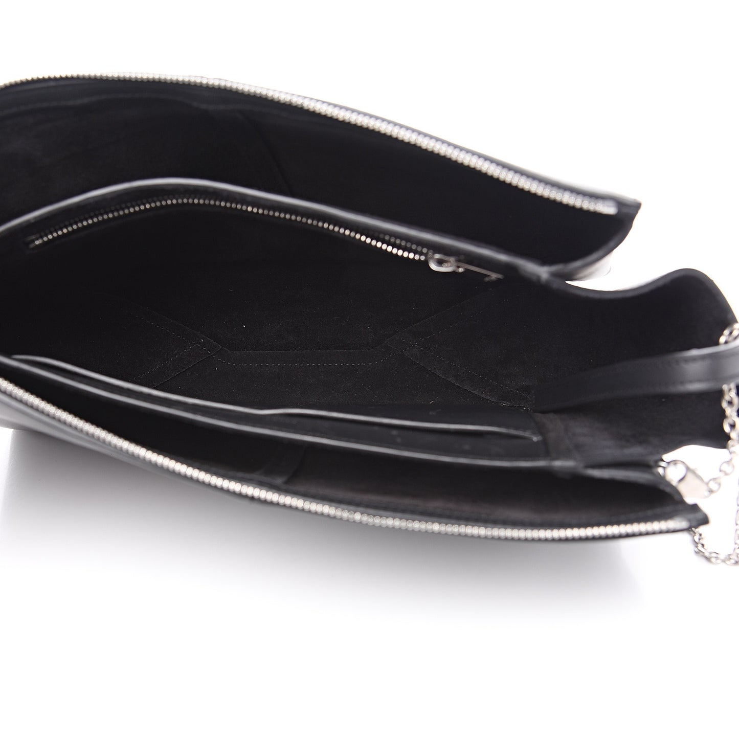 Supple Natural Calfskin Tri-Fold Clutch Black