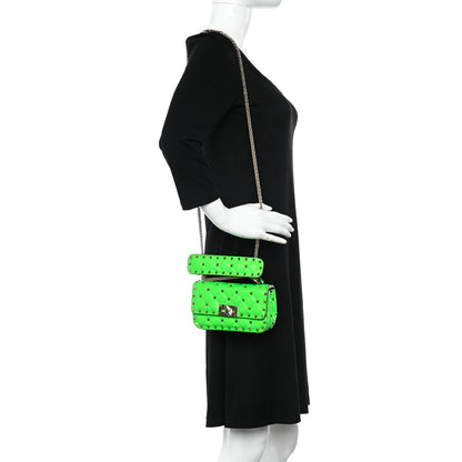 Valentino Garavani Calfskin Mini Rockstud Spike Shoulder Bag Fluo Green 2 of 9
