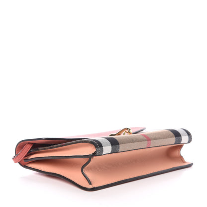 Burberry Derby Calfskin House Check Small Macken Crossbody Bag Copper Pink 4 of 10