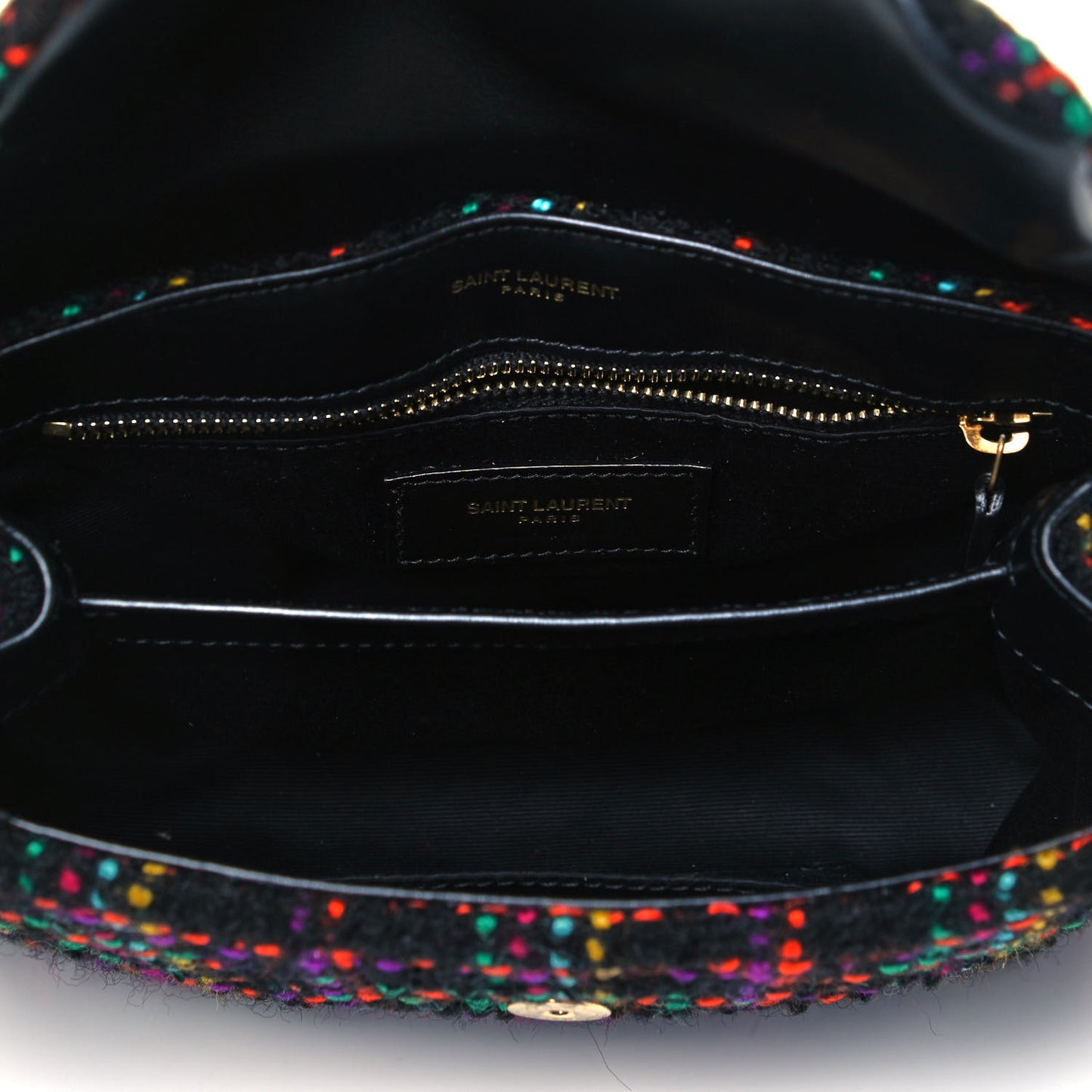 Tweed Toy Loulou Shoulder Bag Black