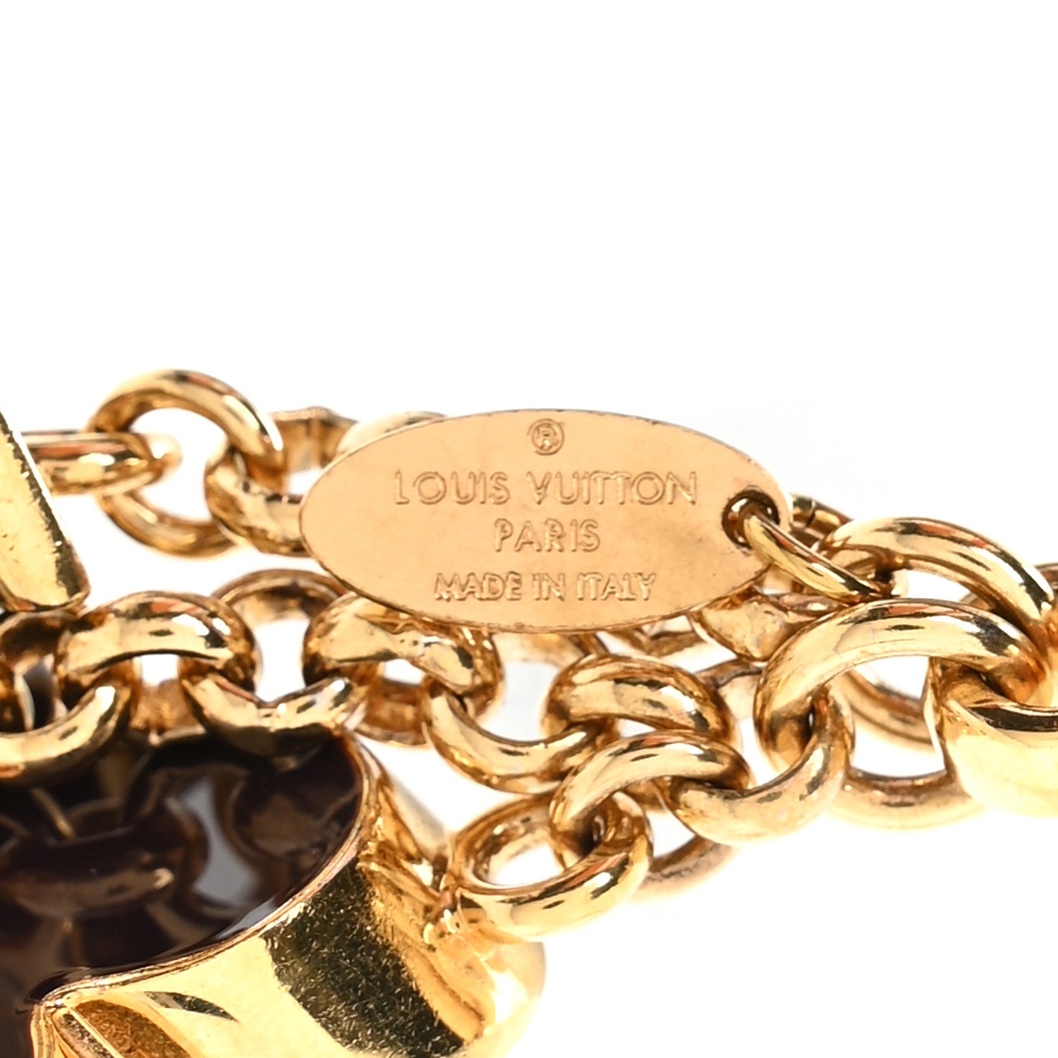 Louis Vuitton Metal Enamel Fleur De Monogram Bag Charm Dore 3 of 4