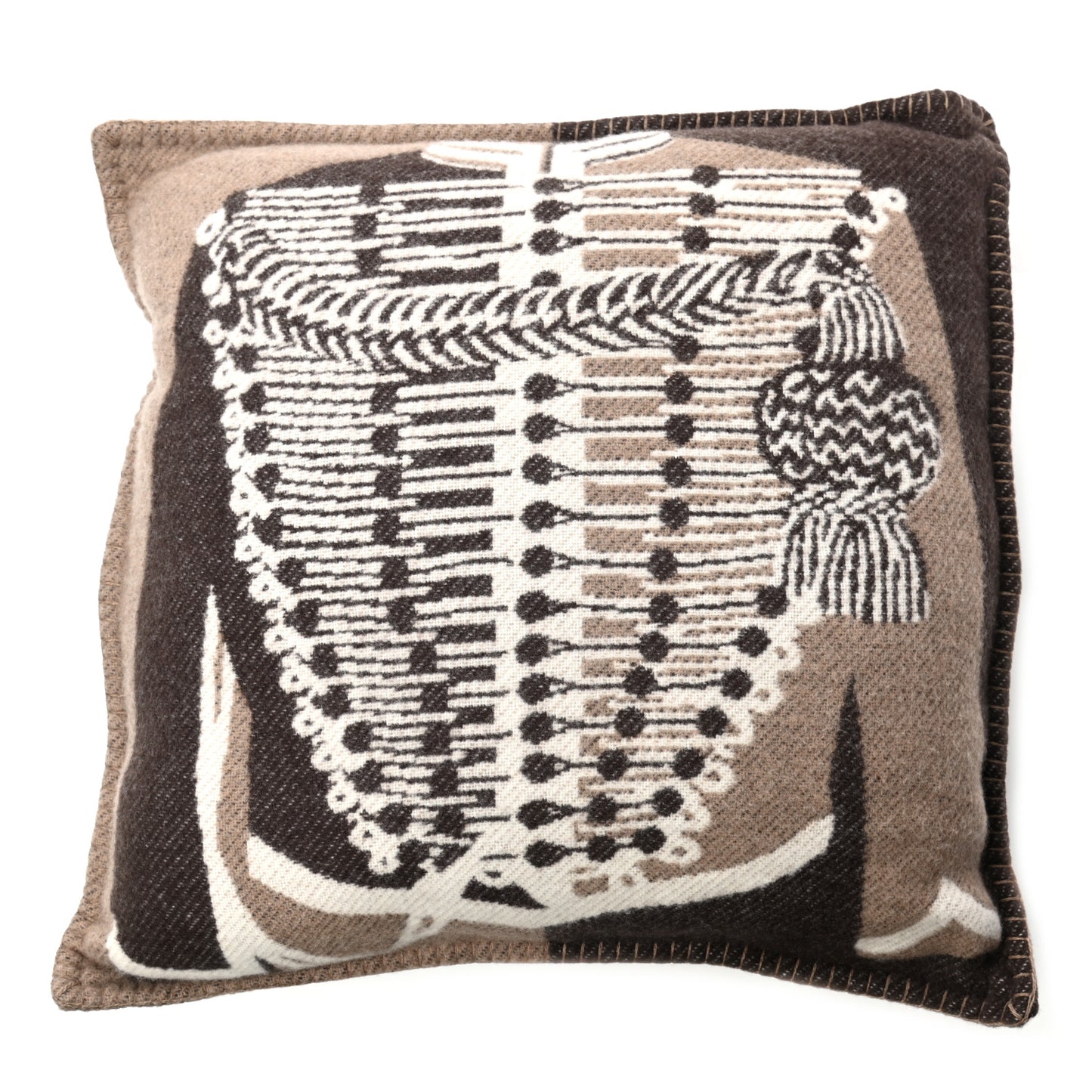 Wool Cashmere Brandebourgs Pillow Ecorce