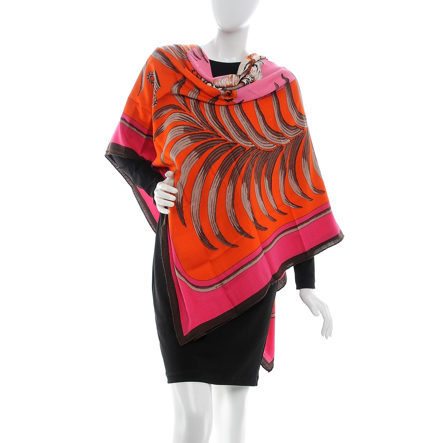 Hermes Cashmere Silk Tigre Royal Shawl 140 2 of 7