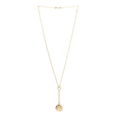 Foundrae 18K Yellow Gold Diamond Small Resilience Medallion Mixed Belcher Extension Chain Necklace 3 of 4