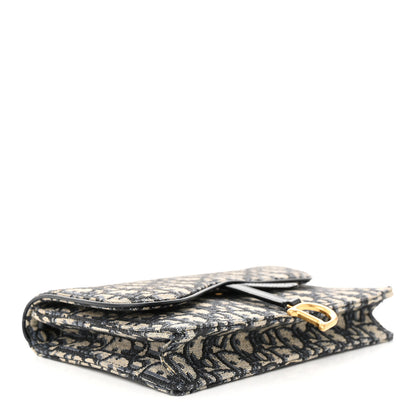 Christian Dior Oblique Saddle Chain Pouch Blue 4 of 10