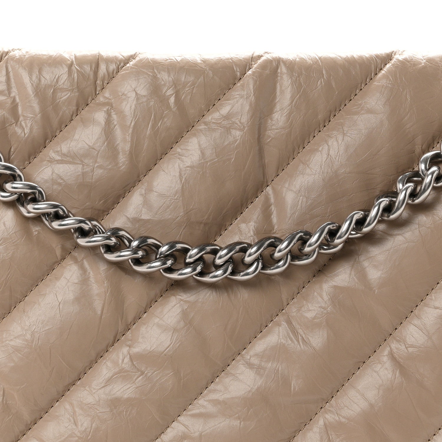 Balenciaga Crushed Calfskin Quilted Large Crush Chain Bag Nude 7 of 9