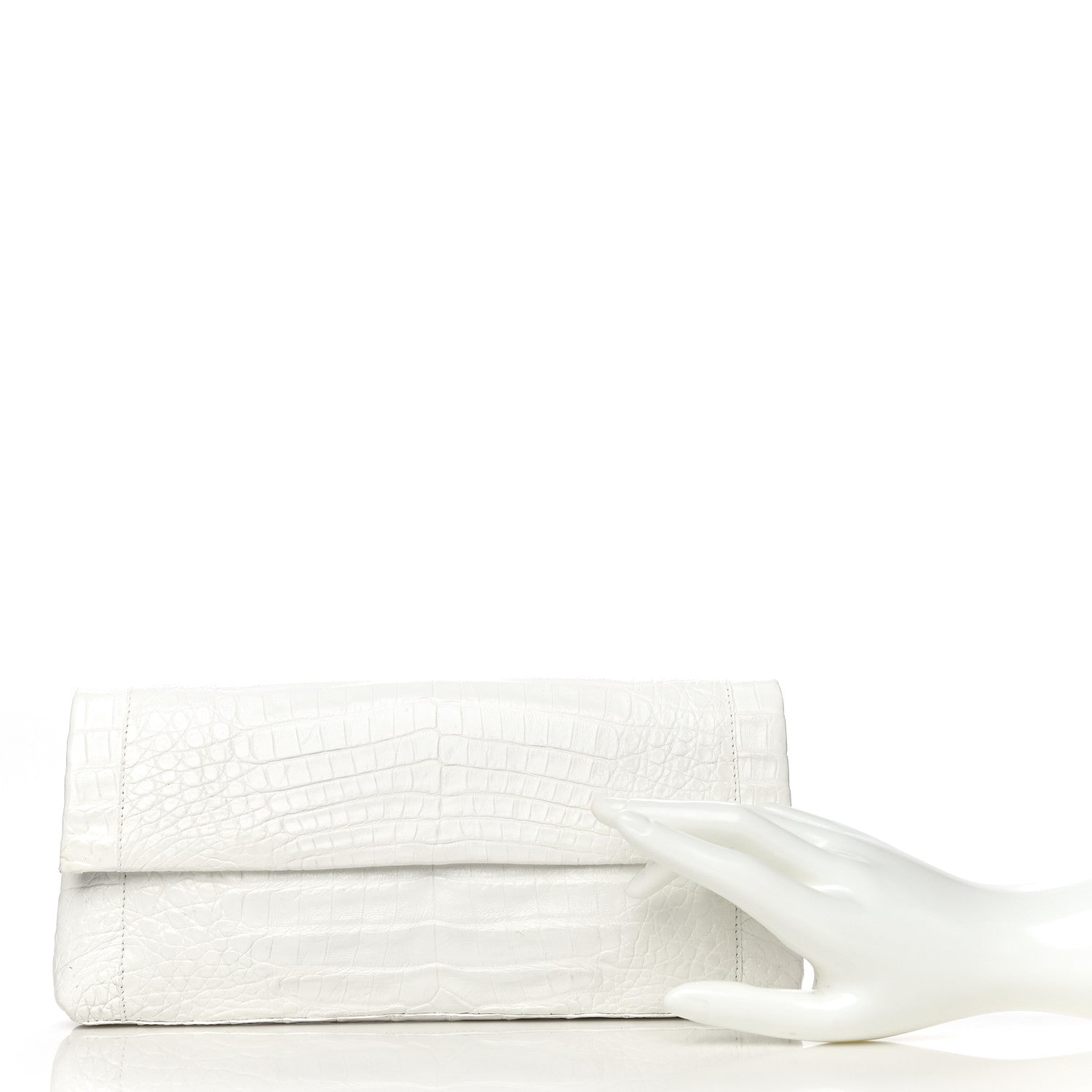 Nancy Gonzalez Crocodile Clutch White 2 of 18