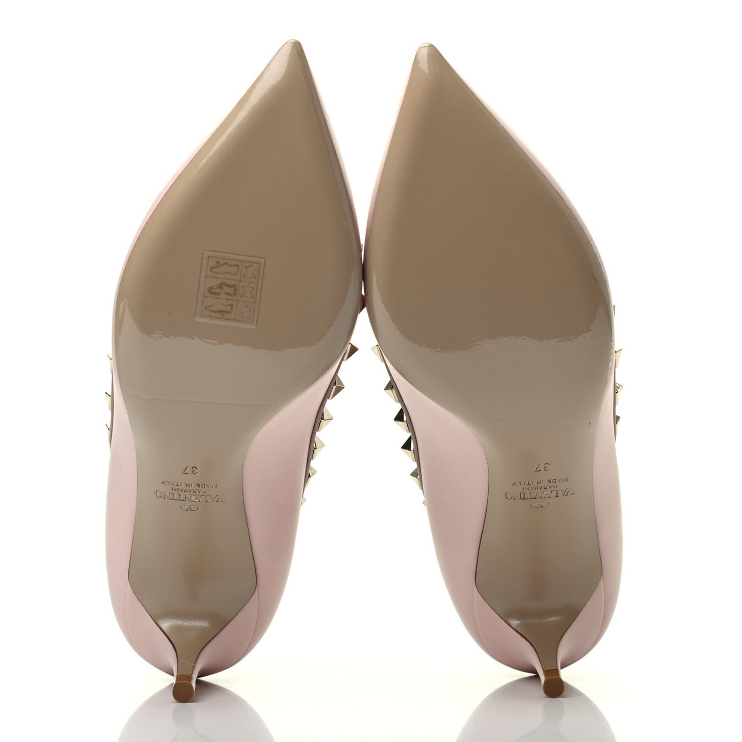 Nappa Rockstud 50mm Pumps 37 Water Rose Poudre
