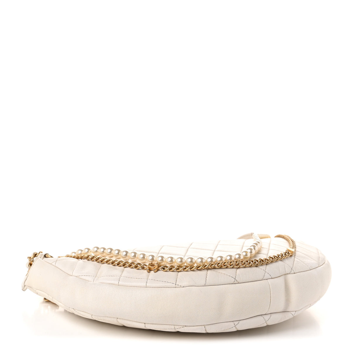 Chanel Lambskin Quilted All About Chains Hobo White 4 of 10